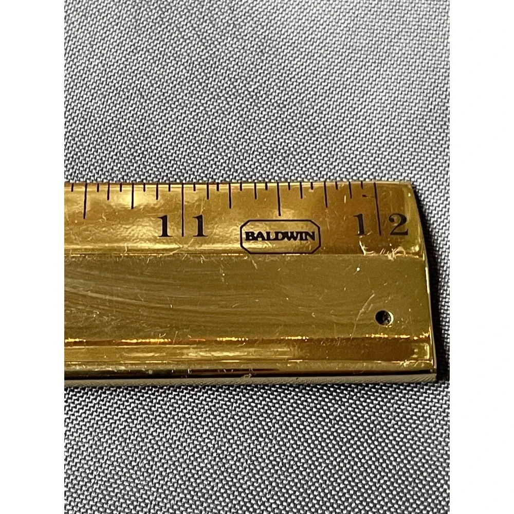 Nice Vintage Heavy Brass Ruler 12